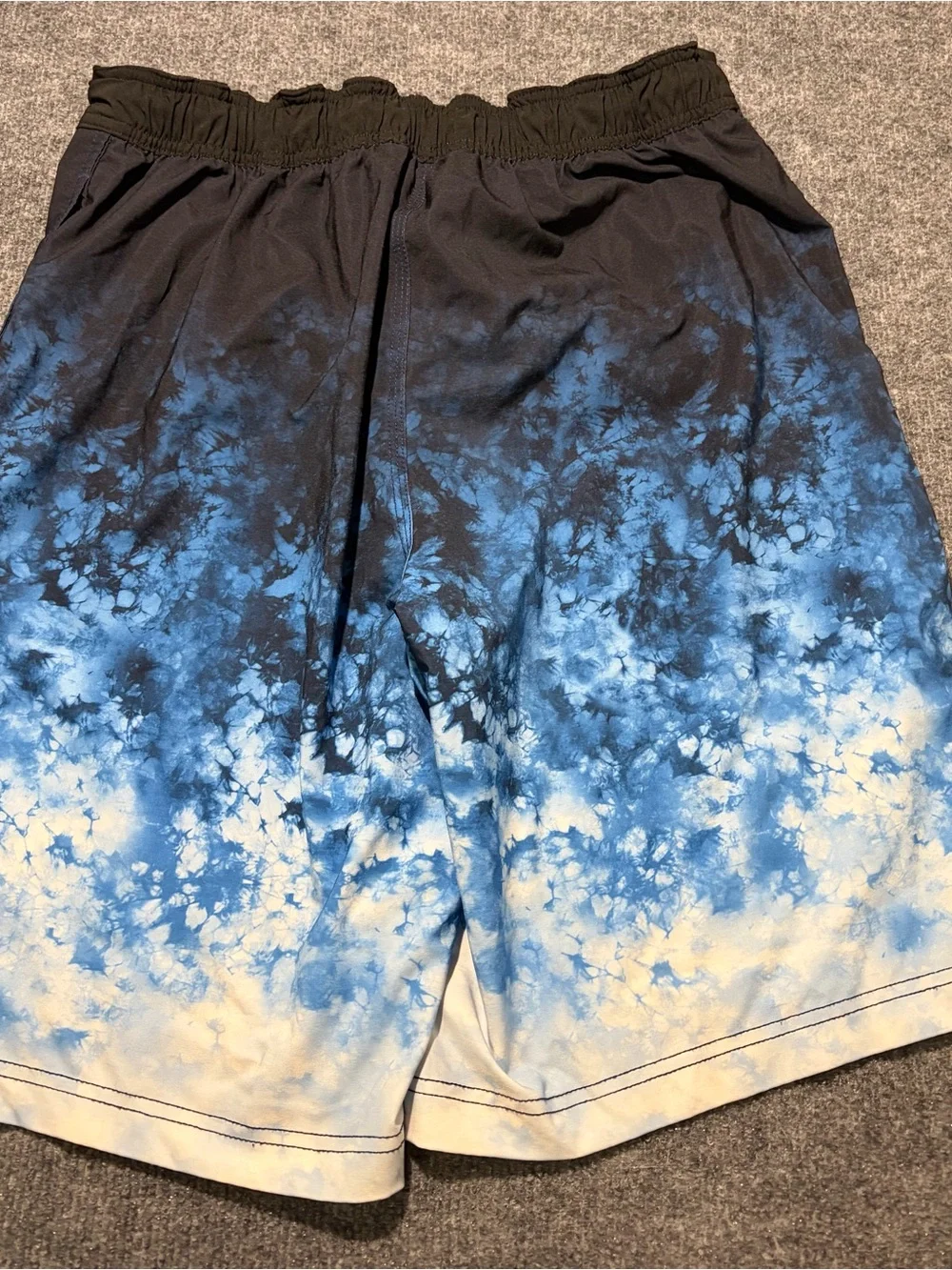 Speedo Blue and White Tie-Dye Swim Board Shorts